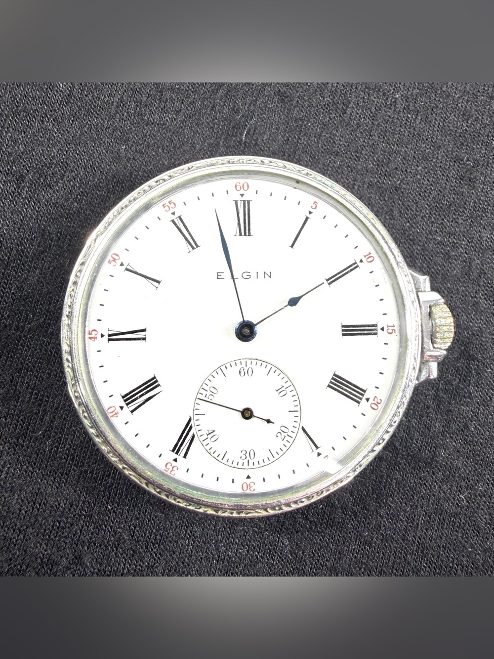 Vintage ELGIN 1912 44mm 12S 15J M2 Pocket Watch Runs Side Wind Open Face Made US